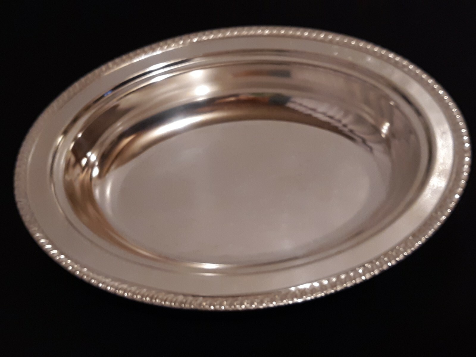 SHERWOOD Silverplated OVAL DISH Bowl with ROPE TRIM 11.5″L