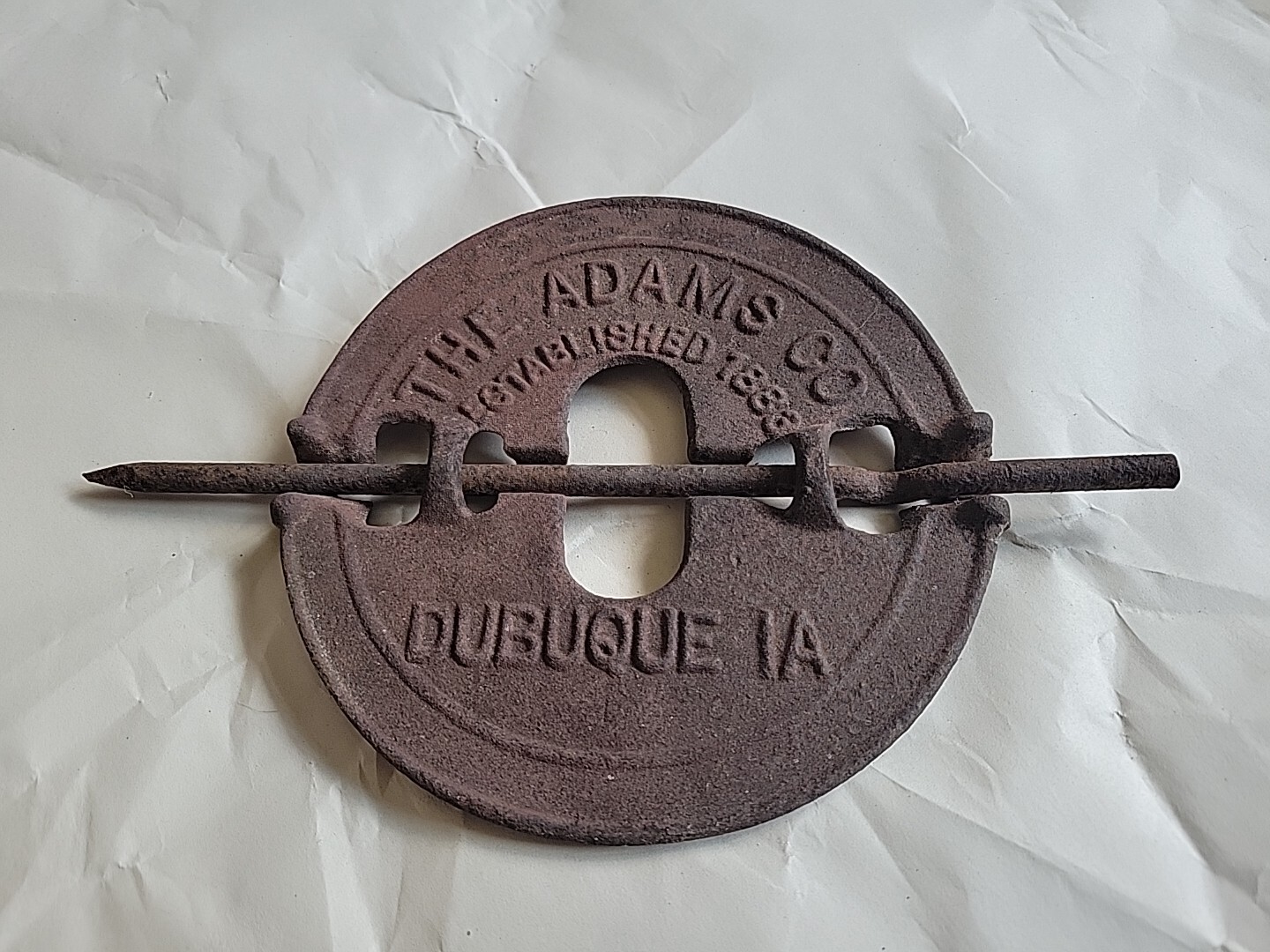 Vintage Adams Company Diamond 6″ inch Cast Iron Flue Damper Dubuque Iowa