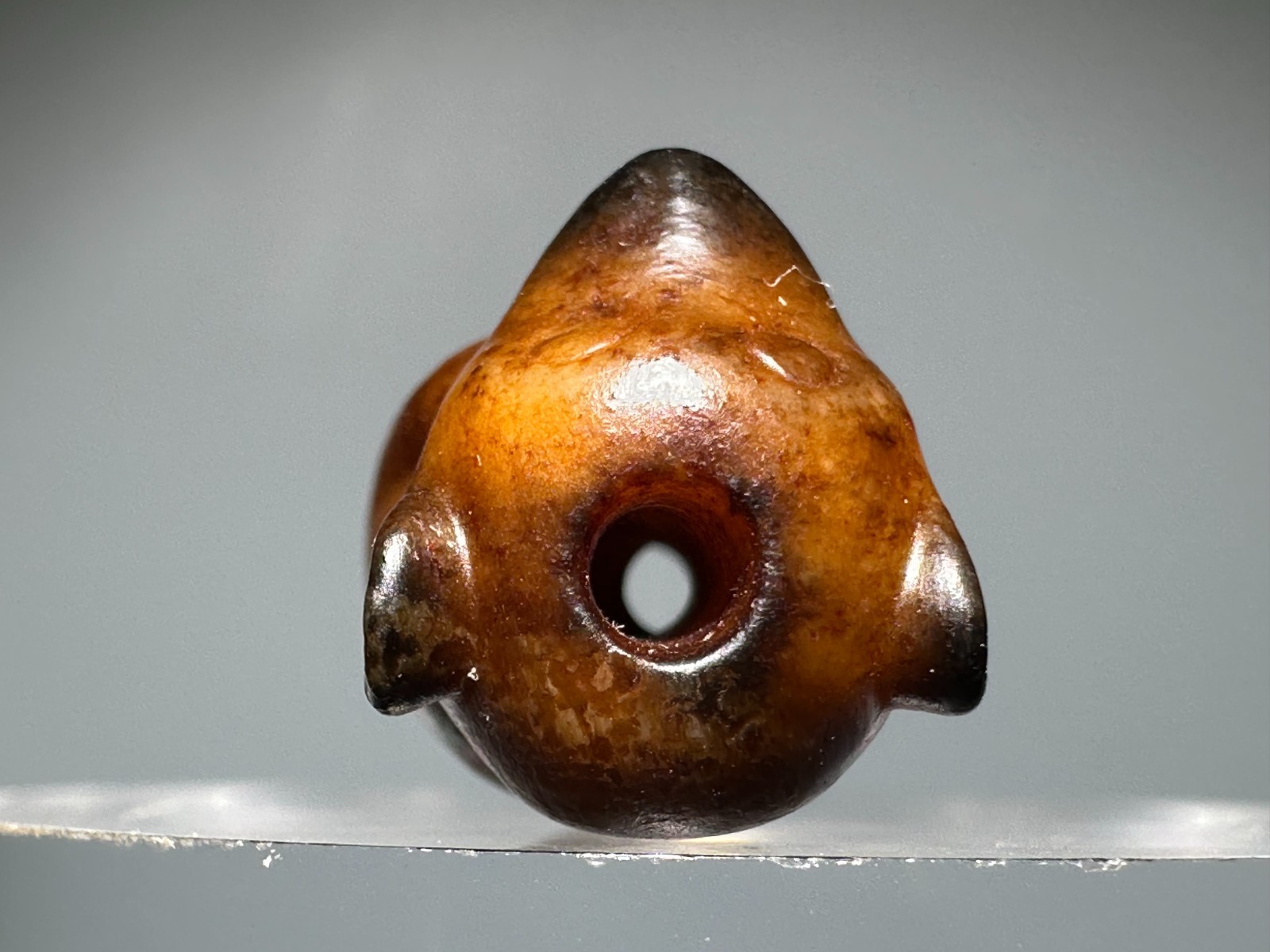 Rare Shang Dy Old Jade Carved Monkey Design “Pei” “Gua Jian” Pendant H 2.4 cm