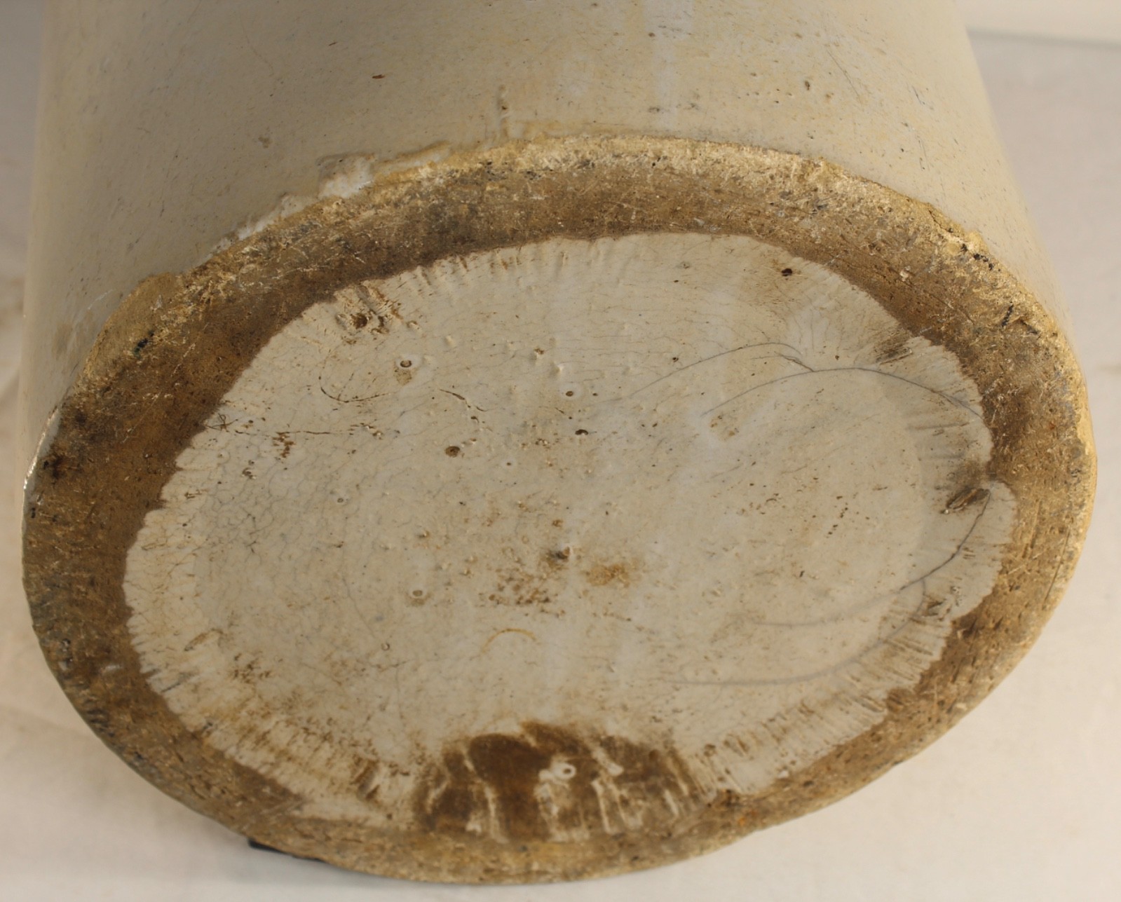 Antique Jug Stoneware Pottery Jug Marked 5 Primitive Americana LARGE Heavy Jug