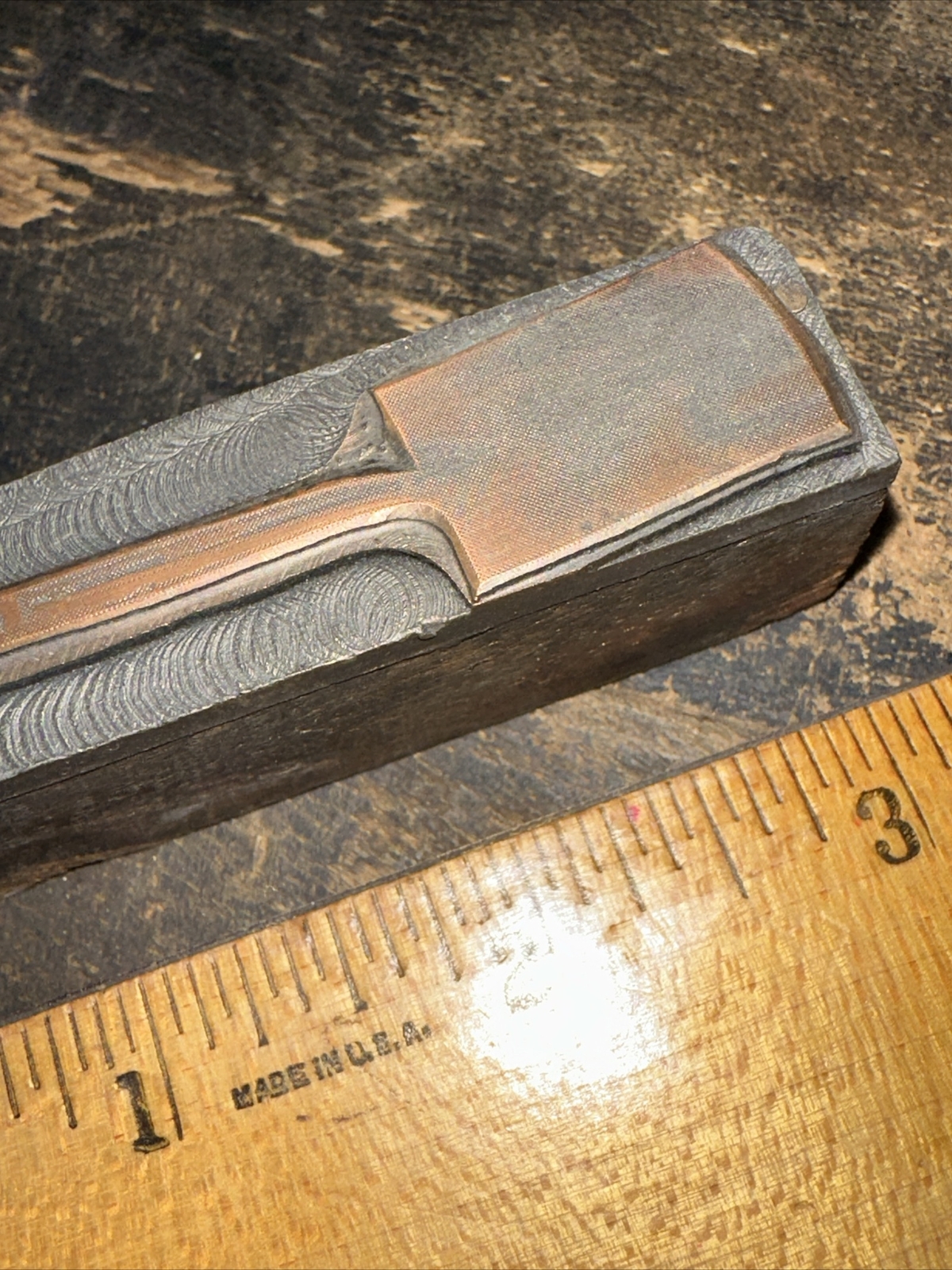 (Print Block) “ Never Bend Shovel “ Copper Face Print Block.