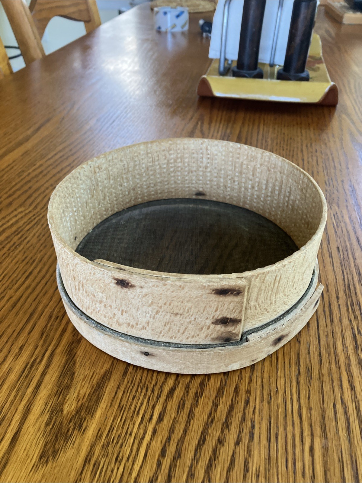 Antique Primitive Sieve 7.5” Handmade Flour Grain Sifter Patina Country Italian