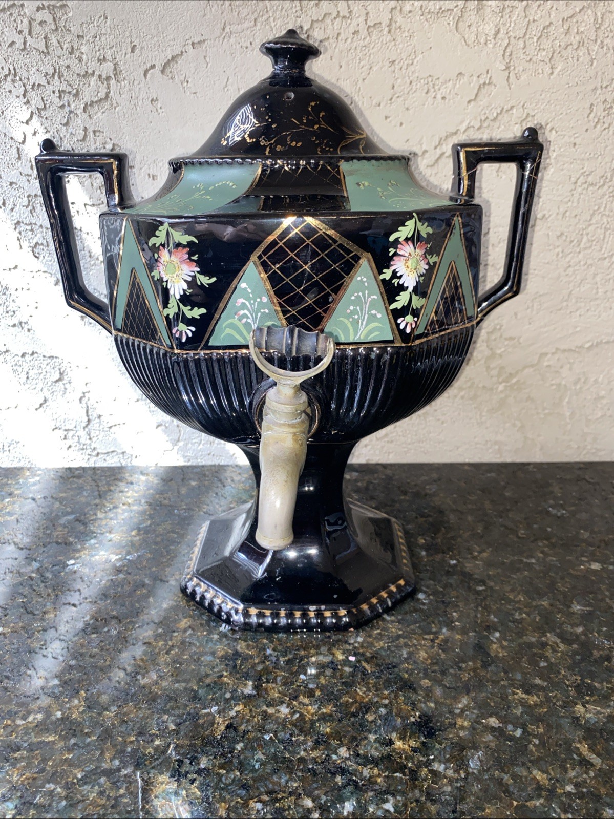 Antique 1945 Victorian Pottery Ceramic Samovar – English Tea Urn England