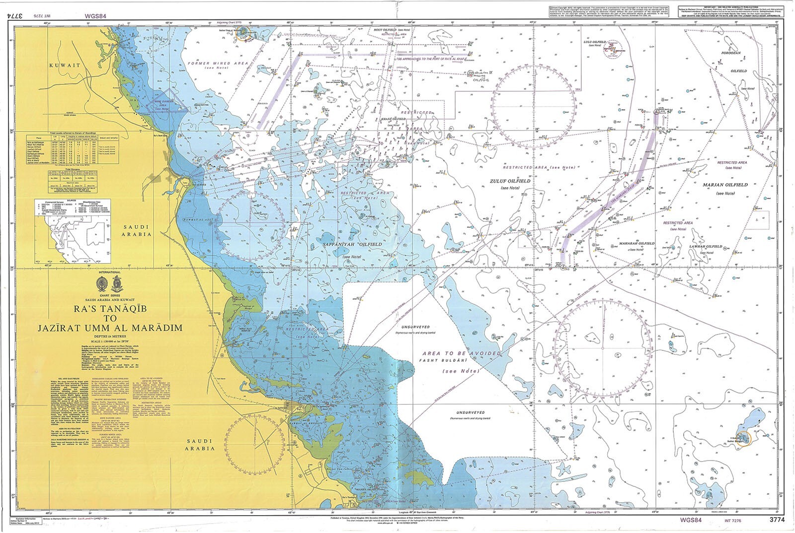 Admiralty 3774 Ra’s Tanaqib To Jazirat Umm Al Maradim Saudi Arabia Kuwait Chart
