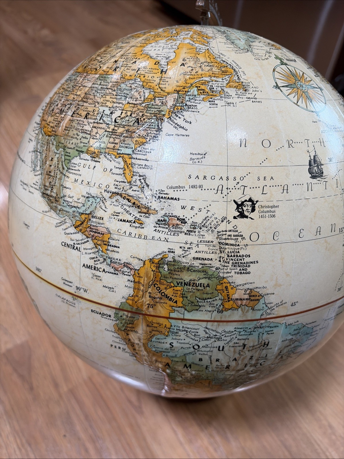 Replogle Old World Classic 12 in Diameter Globe Raised Relief Vintage 1970s USA