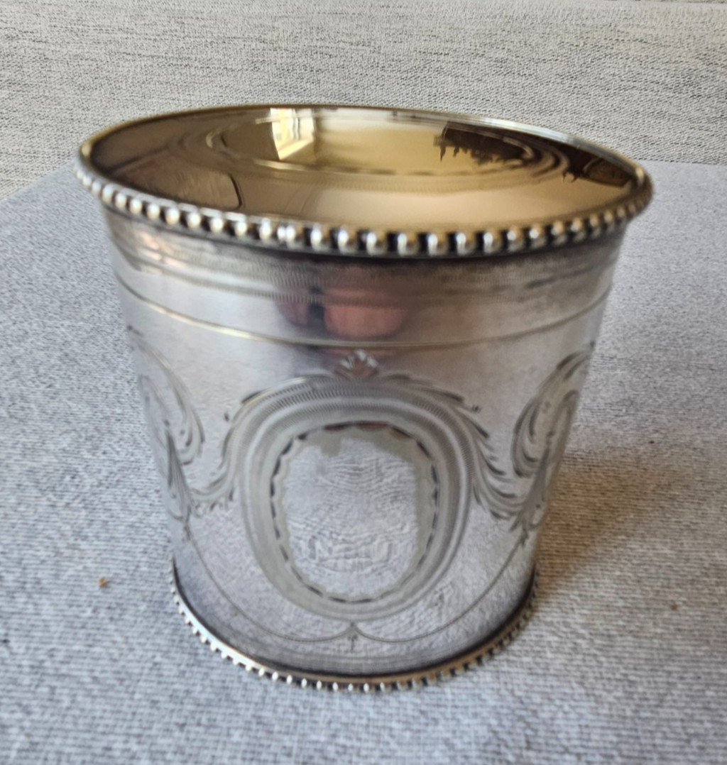 Antique Georgian era Silverplate Tea Caddy Box Canister 4″ tall no marks