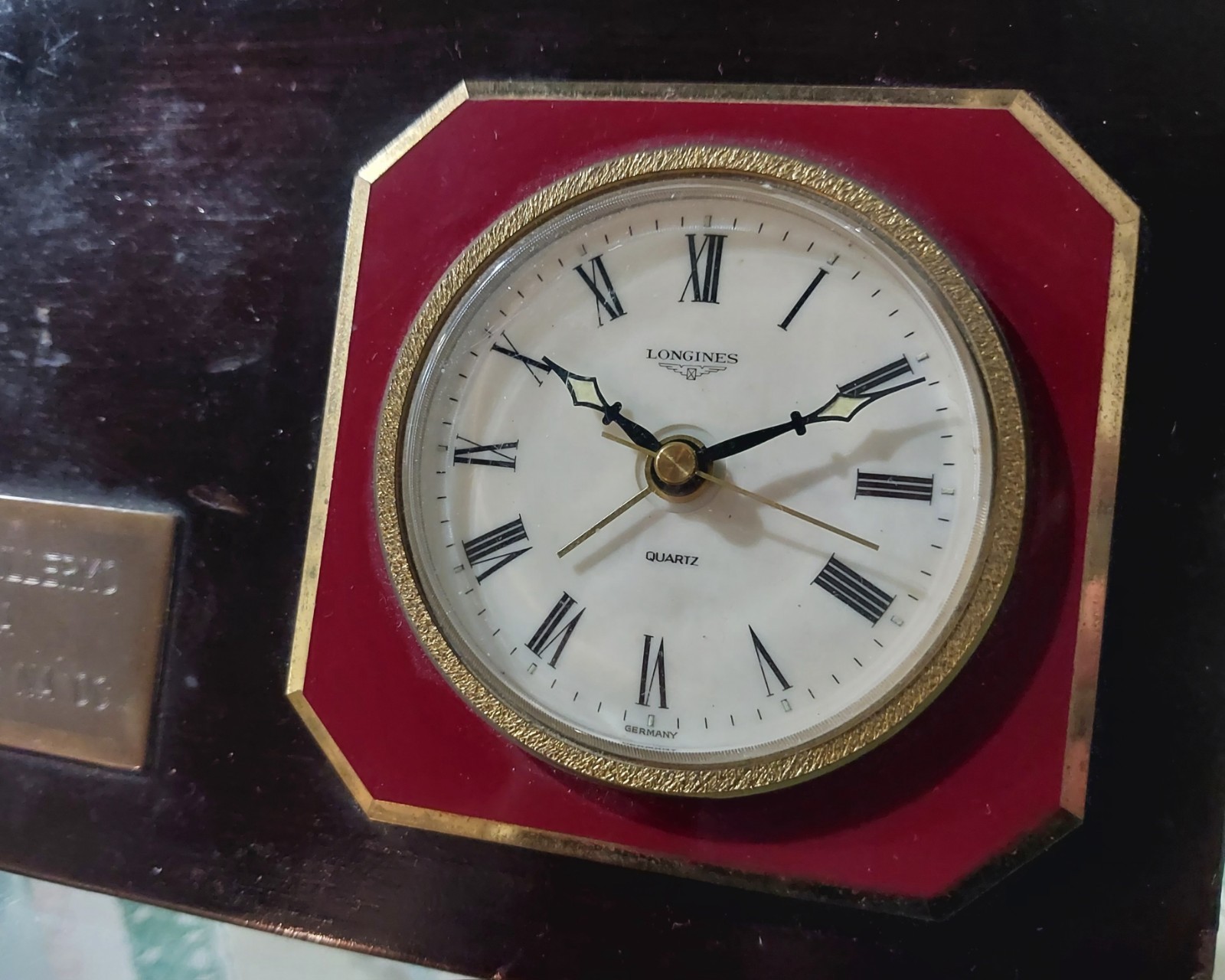 VINTAGE 1970 RARE LONGINES GERMAN DESK ENAMELED ALARM CLOCK WORKING