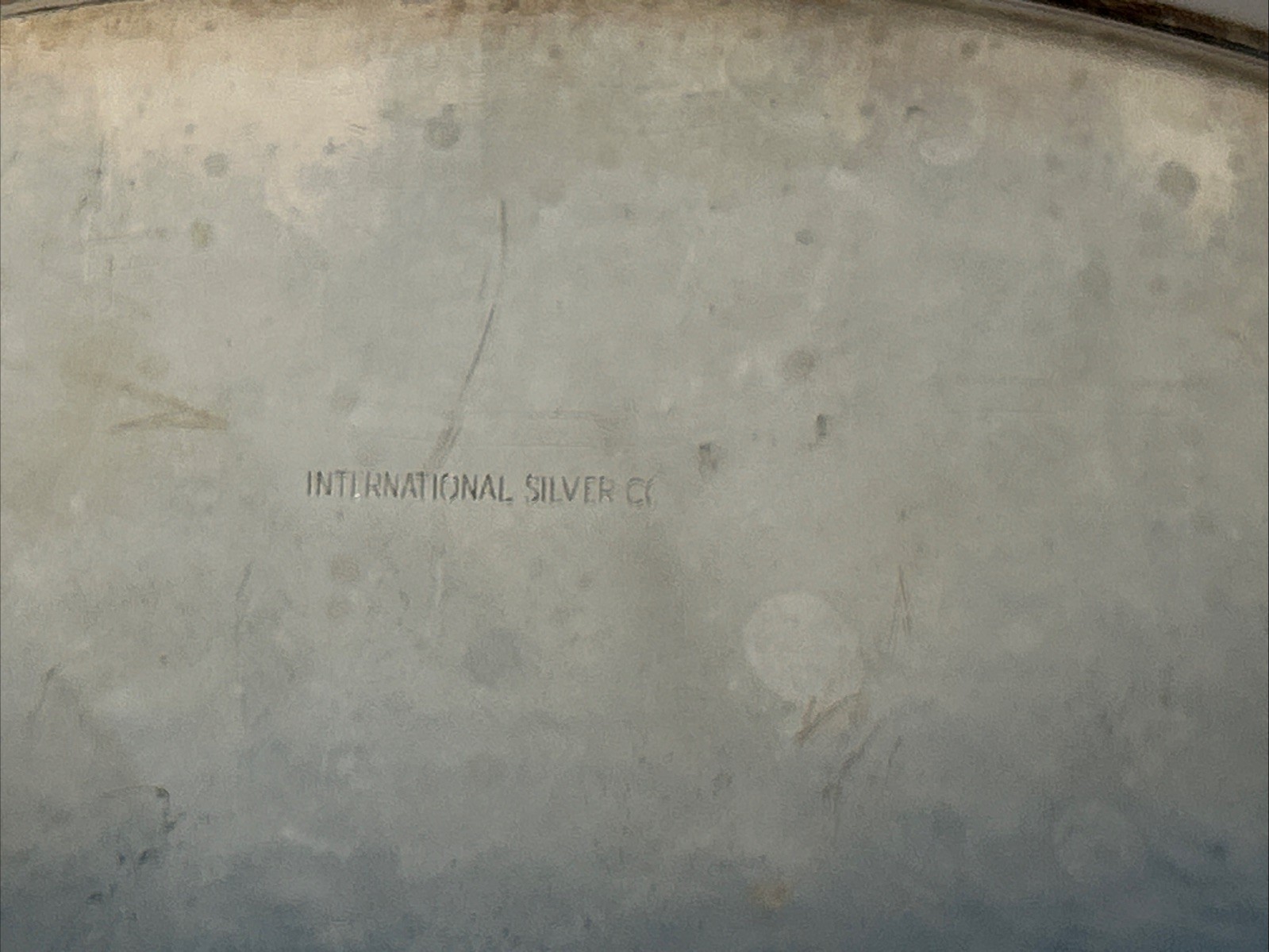 International Silver Co Platter Silver Plate 15” Pierced Gallery Rim Vintage