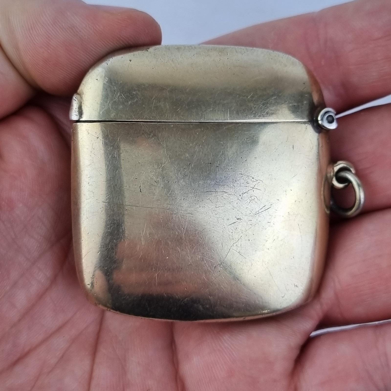 Antique Silver Gilt Vesta Case Chester 1906 William Neale
