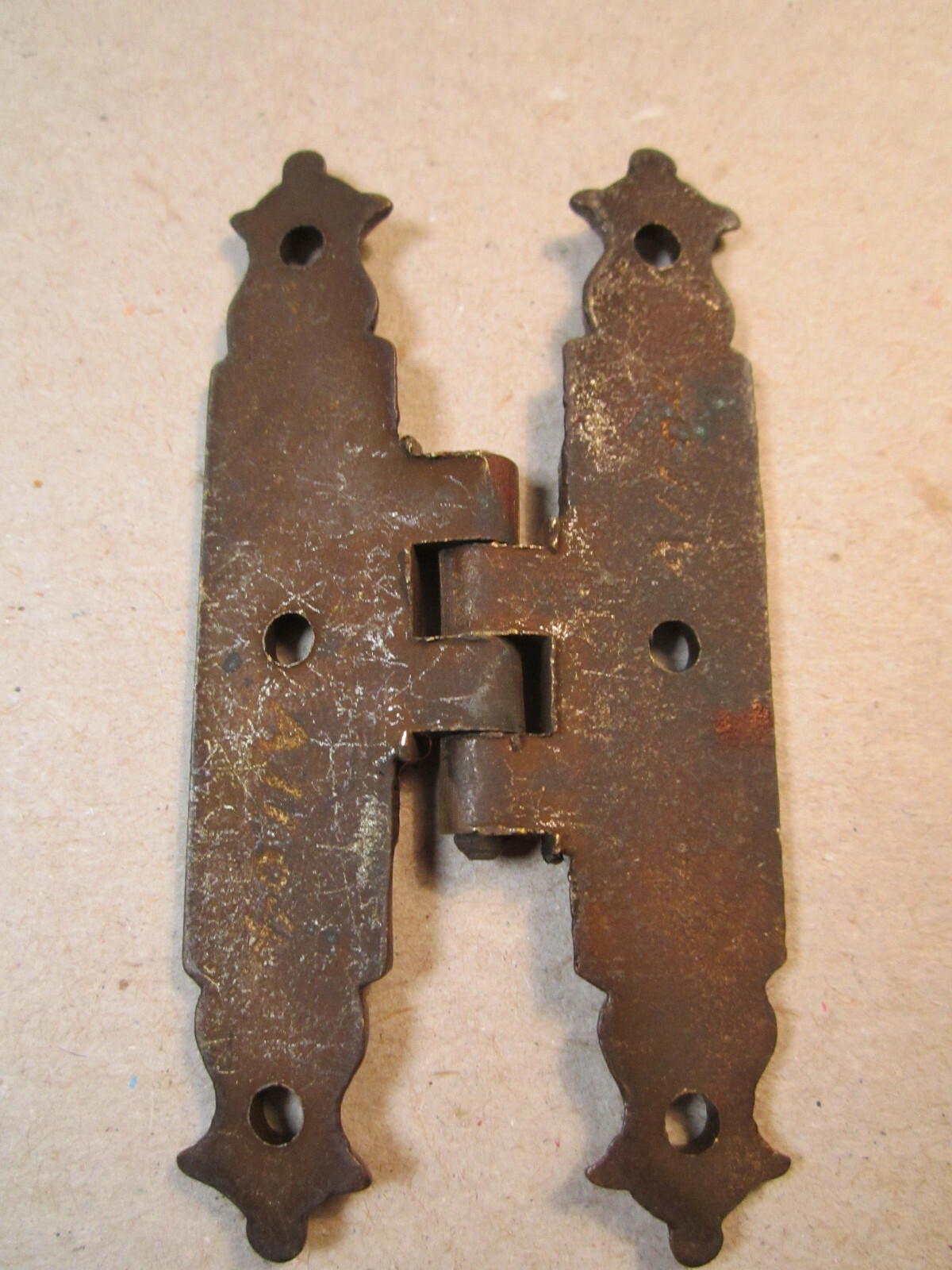 Antique Brass Flush Surface Mount Cabinet Door Hinge Cast Metal A1104 2-7/8″ NOS