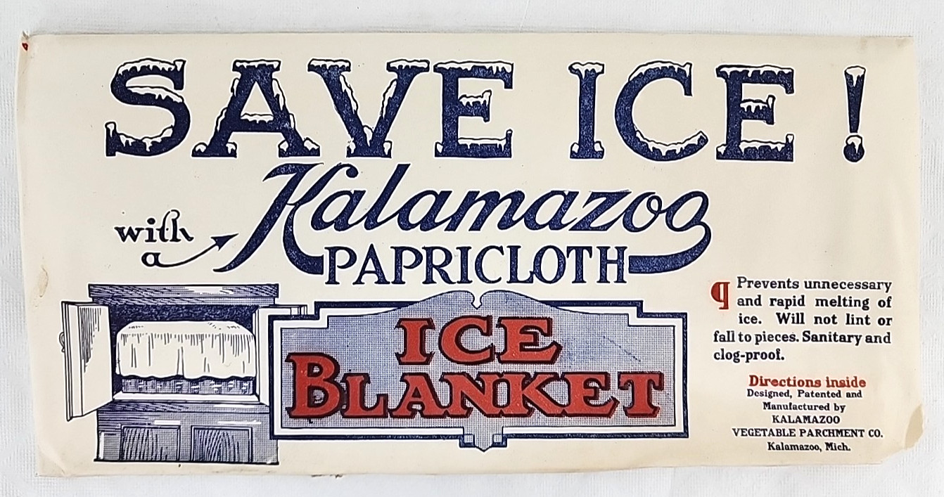 (1) Vintage Kalamazoo Parchment Papricloth Ice Blankets Sealed in Package