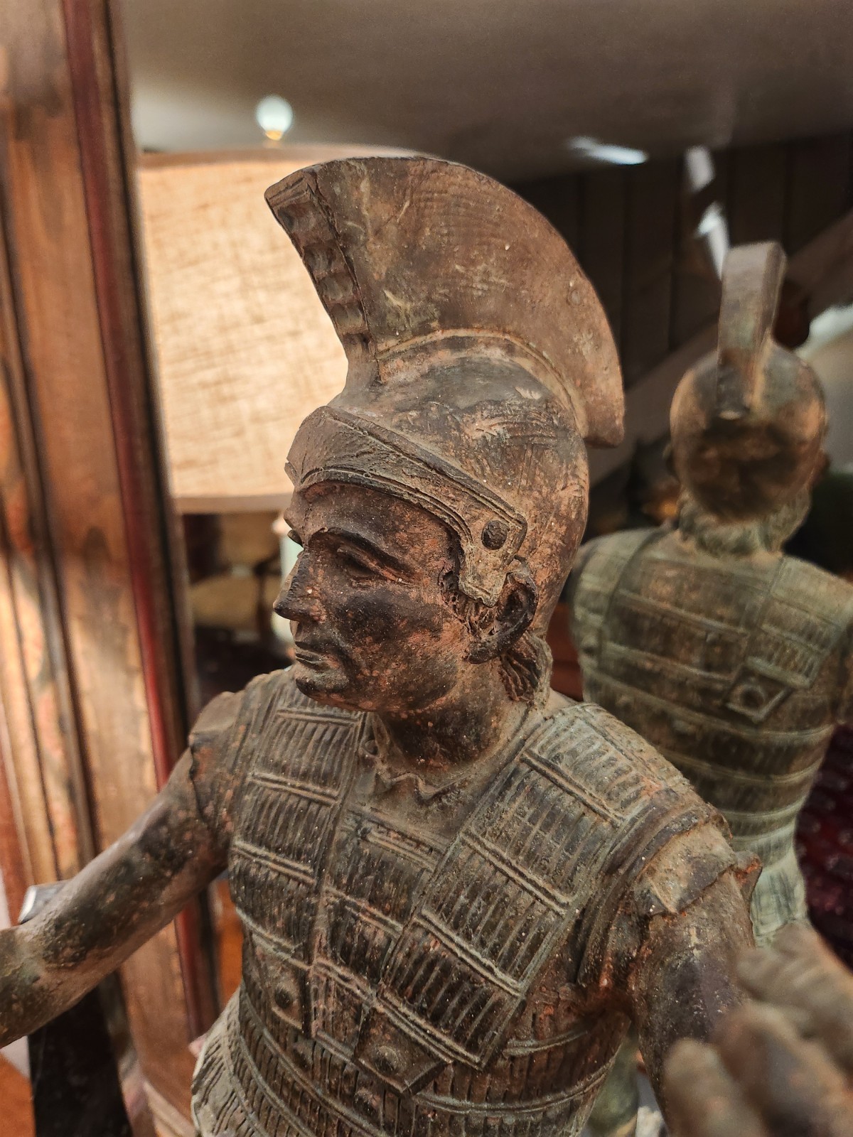 Etruscan bronze warrior statue