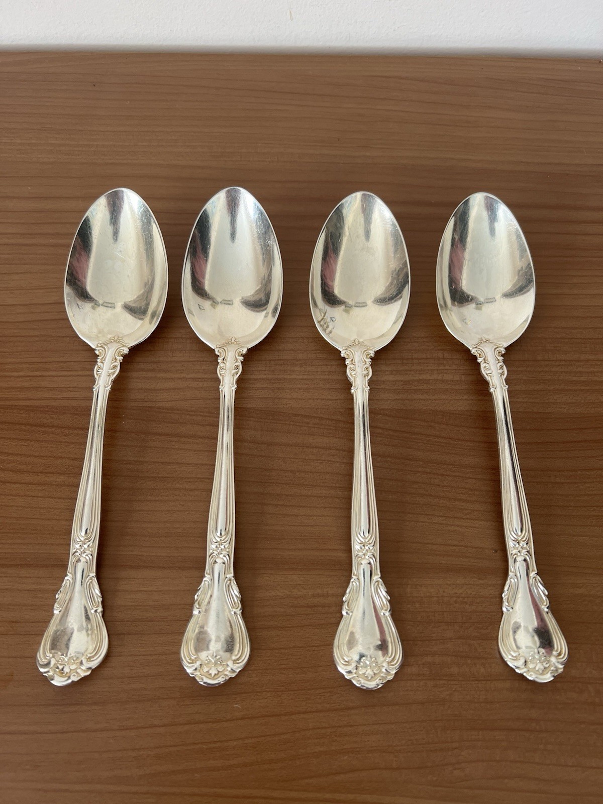 4 BIRKS Sterling Silver CHANTILLY Large Serving Spoons 8.5” NO Mono 286 grams