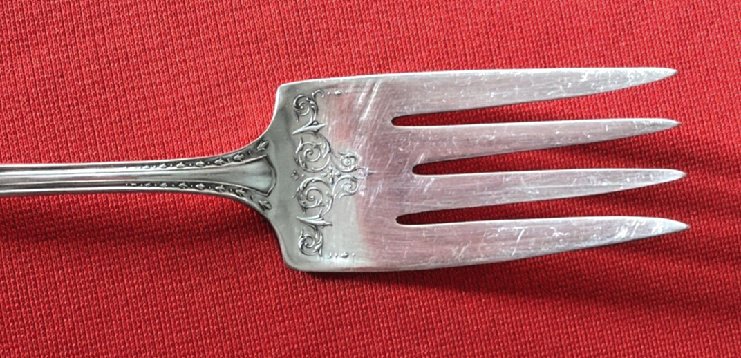 Community Oneida SHERIDAN Silverplate Meat Forks, Fork, Teaspoon w/Monogram
