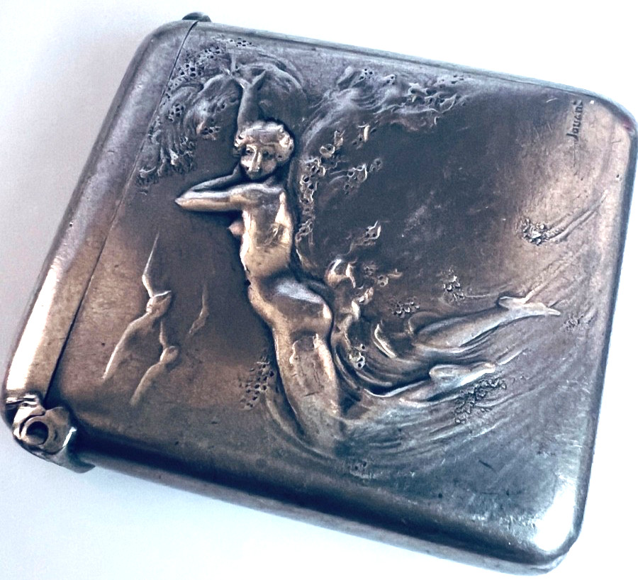 STERLING ART NOUVEAU FRENCH NUDE VESTA CASE HI QUALITY EXCELLENT GORGEOUS NOMON0