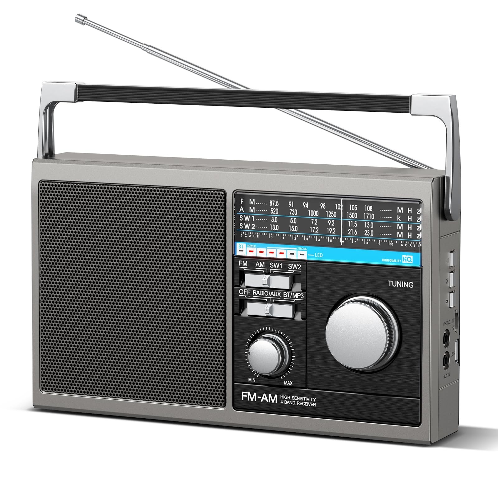 Portable AM FM Radio, Shortwave Transistor Radio with Best Reception, Battery…