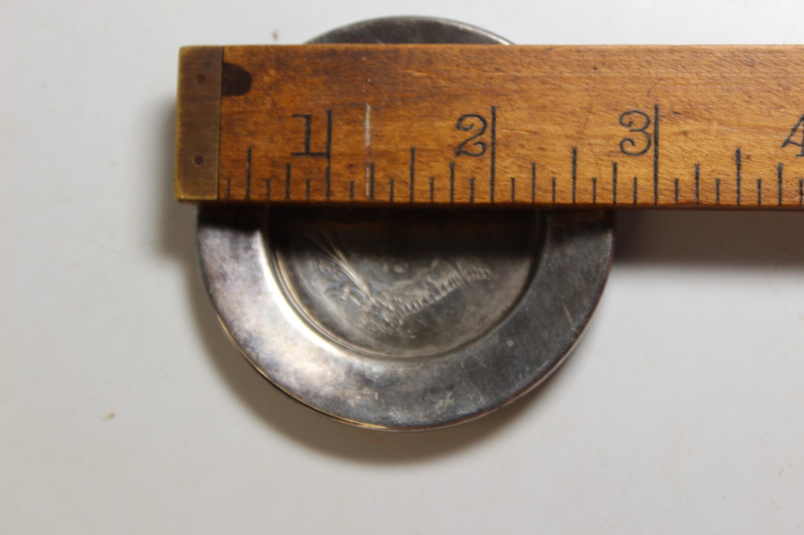Antique Victorian E G Webster Silver Plate 2.75″ Minatare Tray or Pin Dish Bird