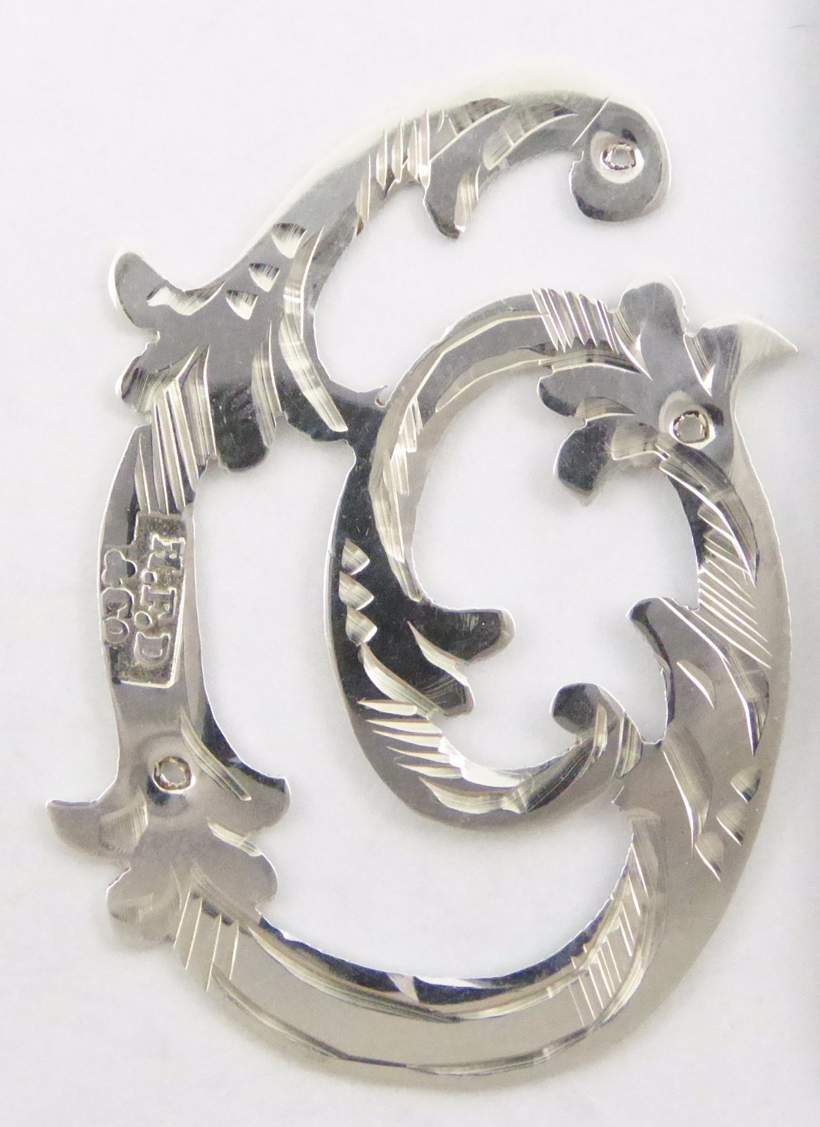 1900s – 1920s Antique Solid Silver Letters ‘O’ 30mm with Silversmith’s stamp
