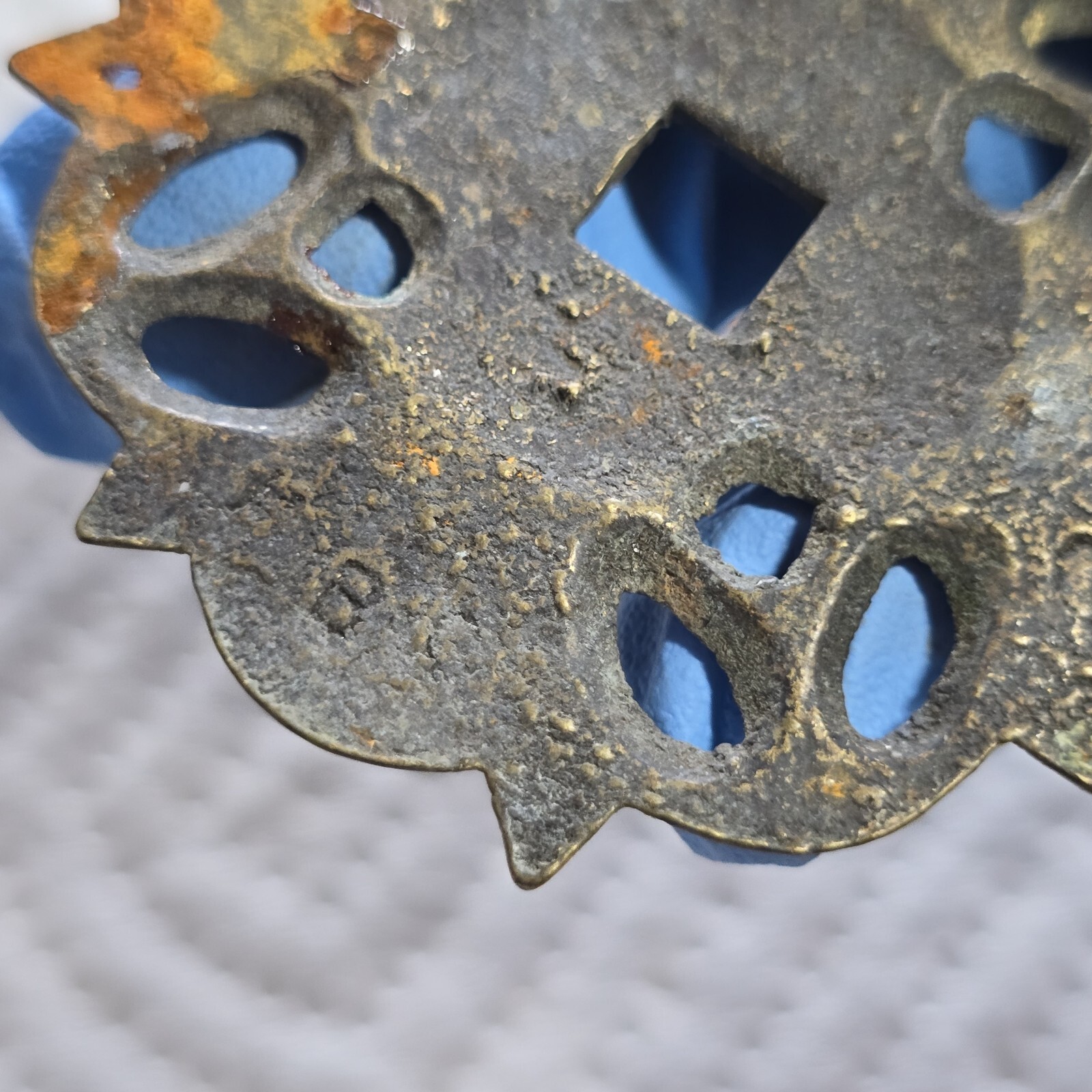 Antique Vintage KBC Bronze Brass Faceplate Nice Patina