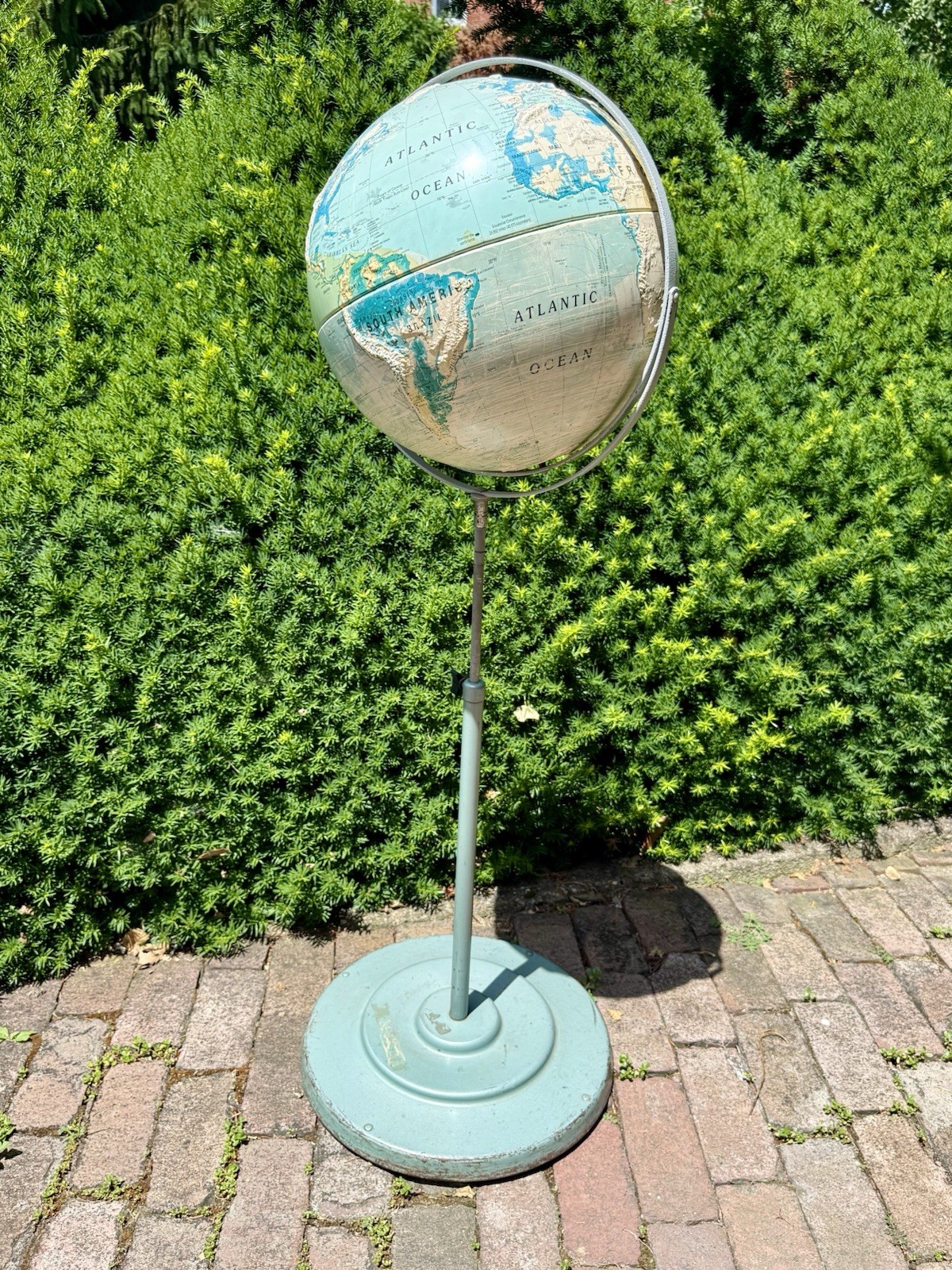 Vintage NYSTRUM Topographical Classroom Globe On Floor Stand