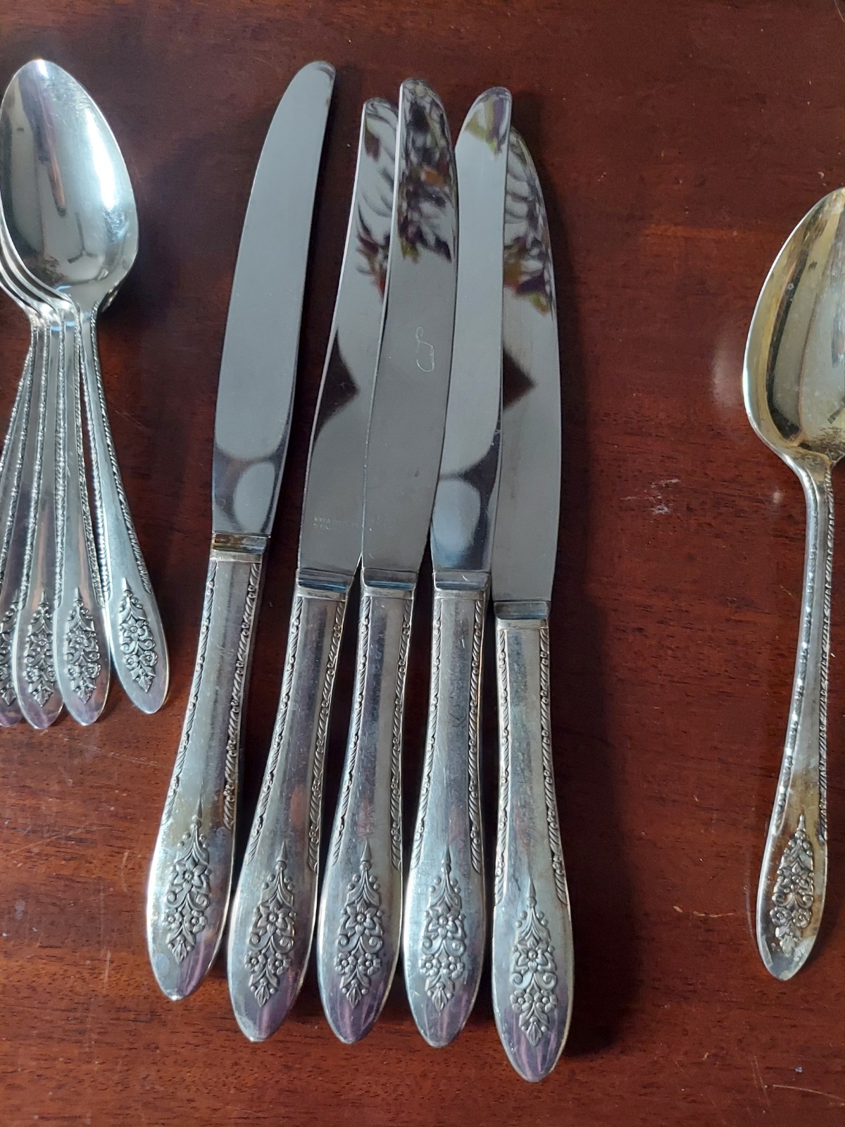 Lady Stuart Oneida Flatware Rogers Silverplate Flatware 33pc Set 1949 MCM