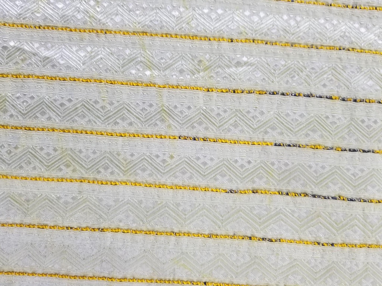 Vintage Ecclesiastical Silk Brocade Altar Runner with Gold Stripes 76x16cm