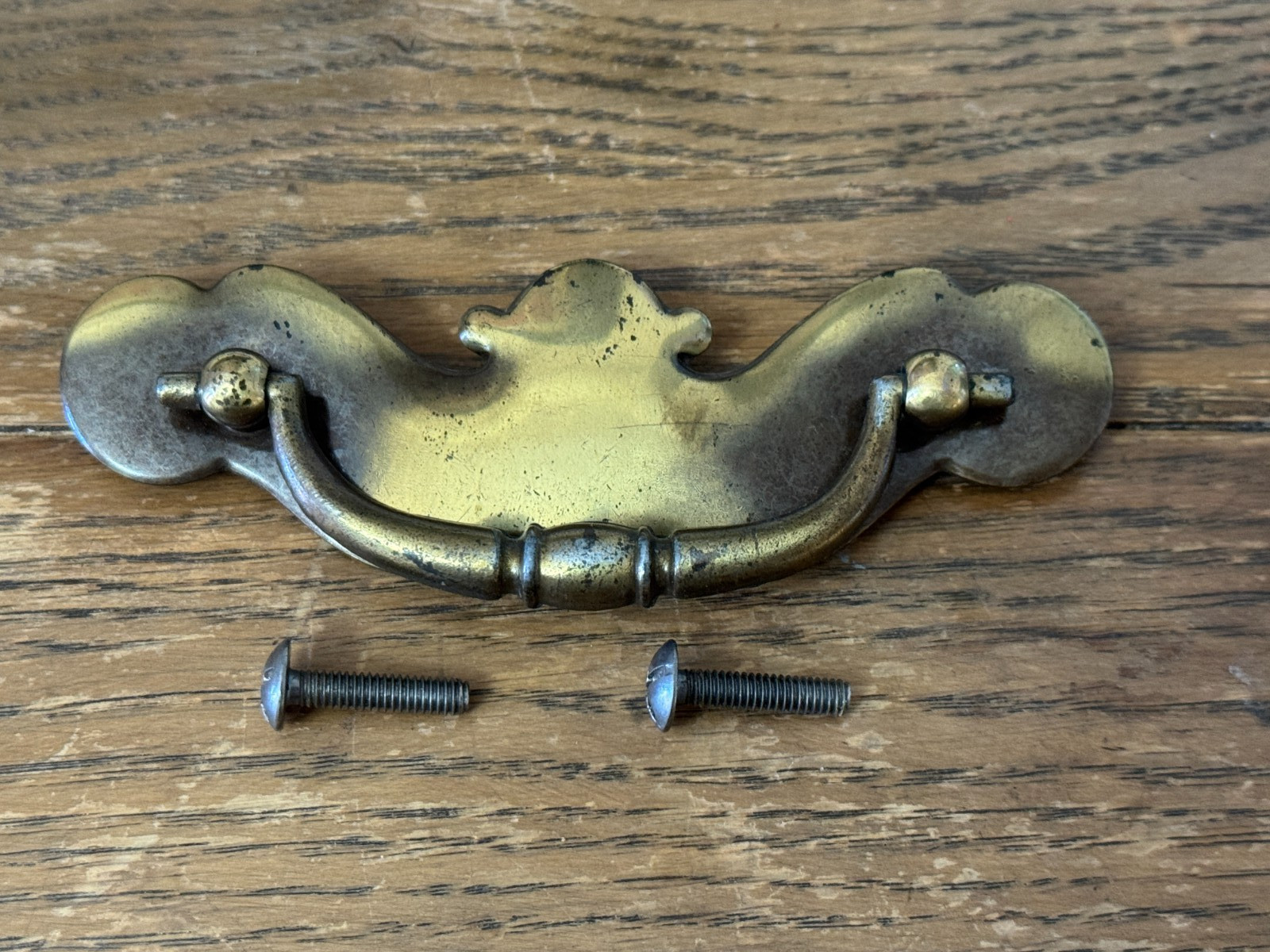 Original Ethan Allen Antique Pine Brass Drawer Pull Handle 3”cc No 1697