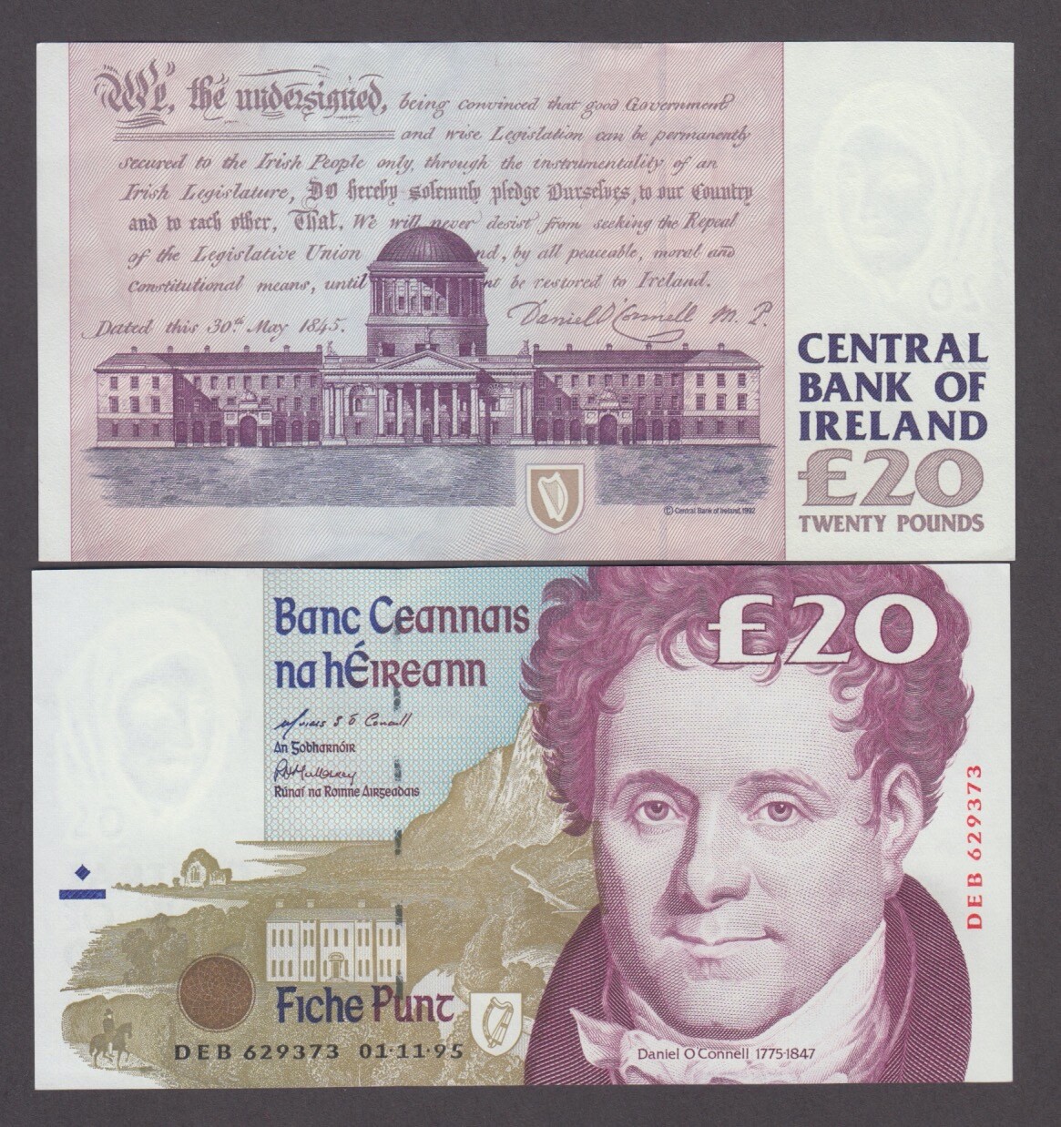 IRELAND P.77b 20 POUNDS 01.11.1995 PFX BEB UNC WE COMBINE YYY 2403