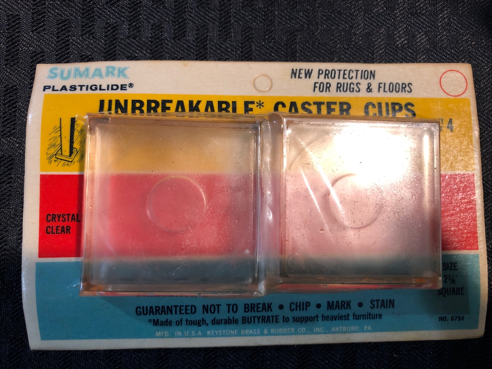 Sumark Plastiglide Unbreakable Caster Cups ½ Doz. Cds.