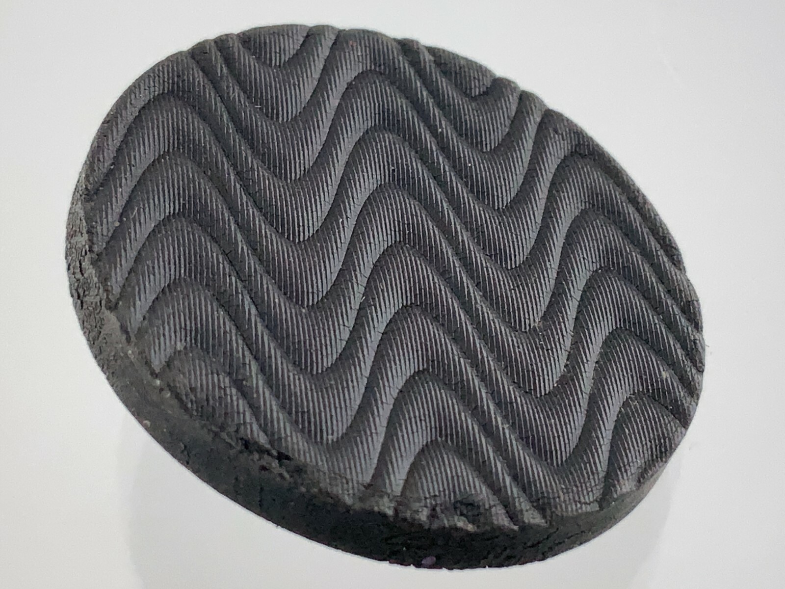 Victorian Black Jet Garment Button 1in Waves Pattern 447B