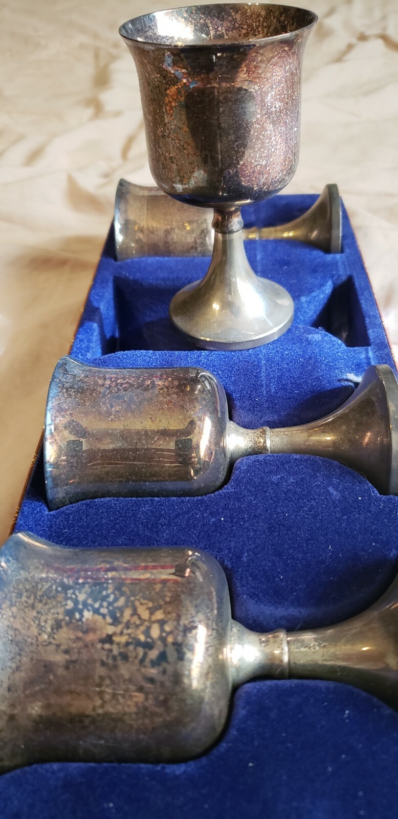 4 Vintage Silver Plated Goblets by Ianthe, England 1960