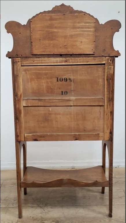 Antique Slant Front Drop Leaf Secretary Desk Quartersawn Oak with Mirror