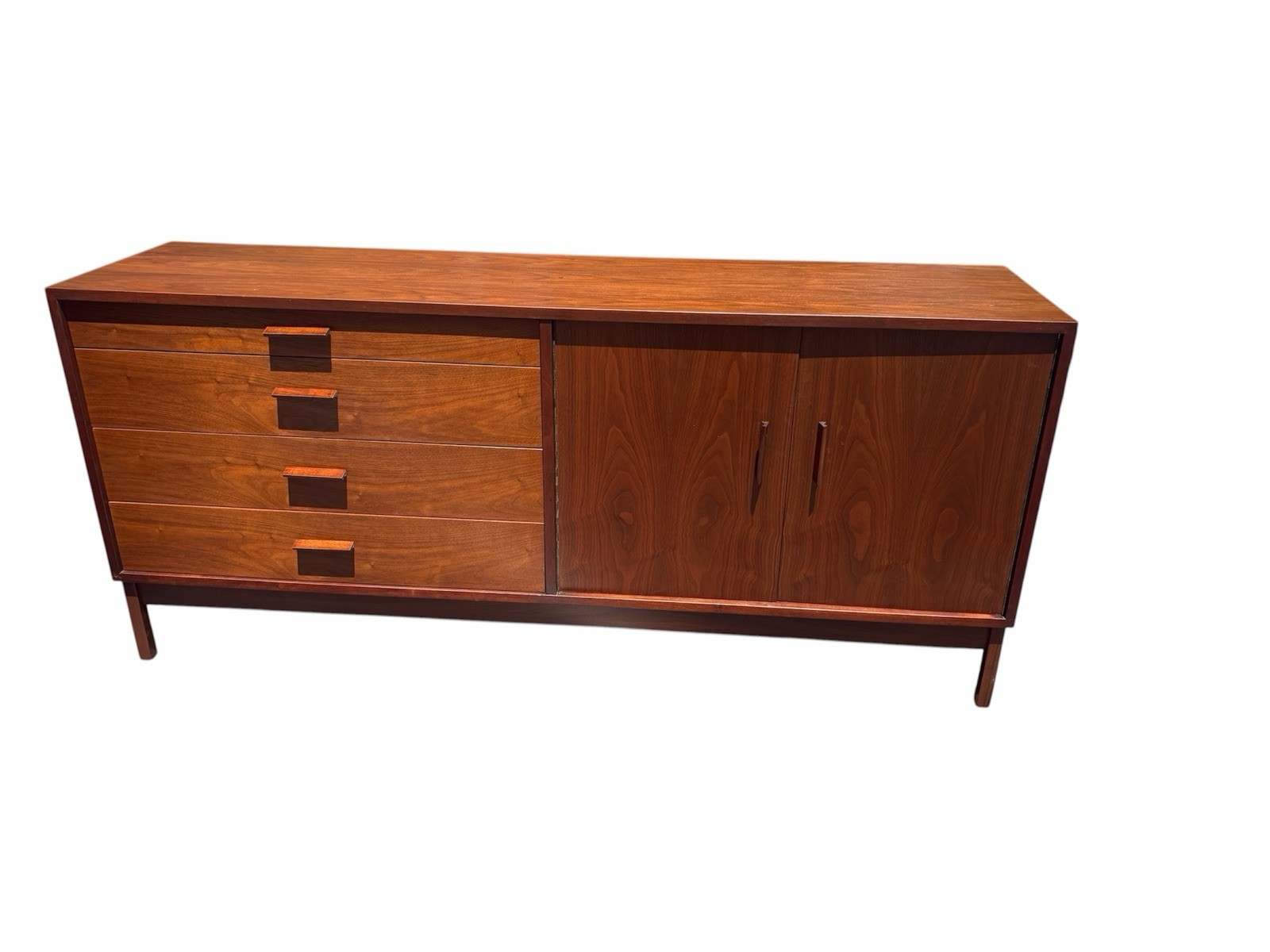 RARE Richard Artschwager Studio Crafted Four Drawer Walnut Credenza Dresser