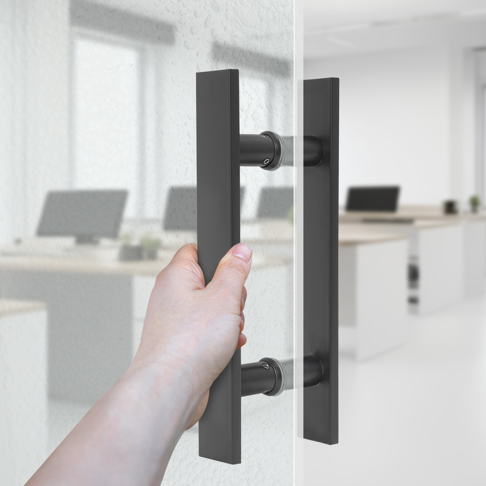 Sliding door handle stainless steel – matte black