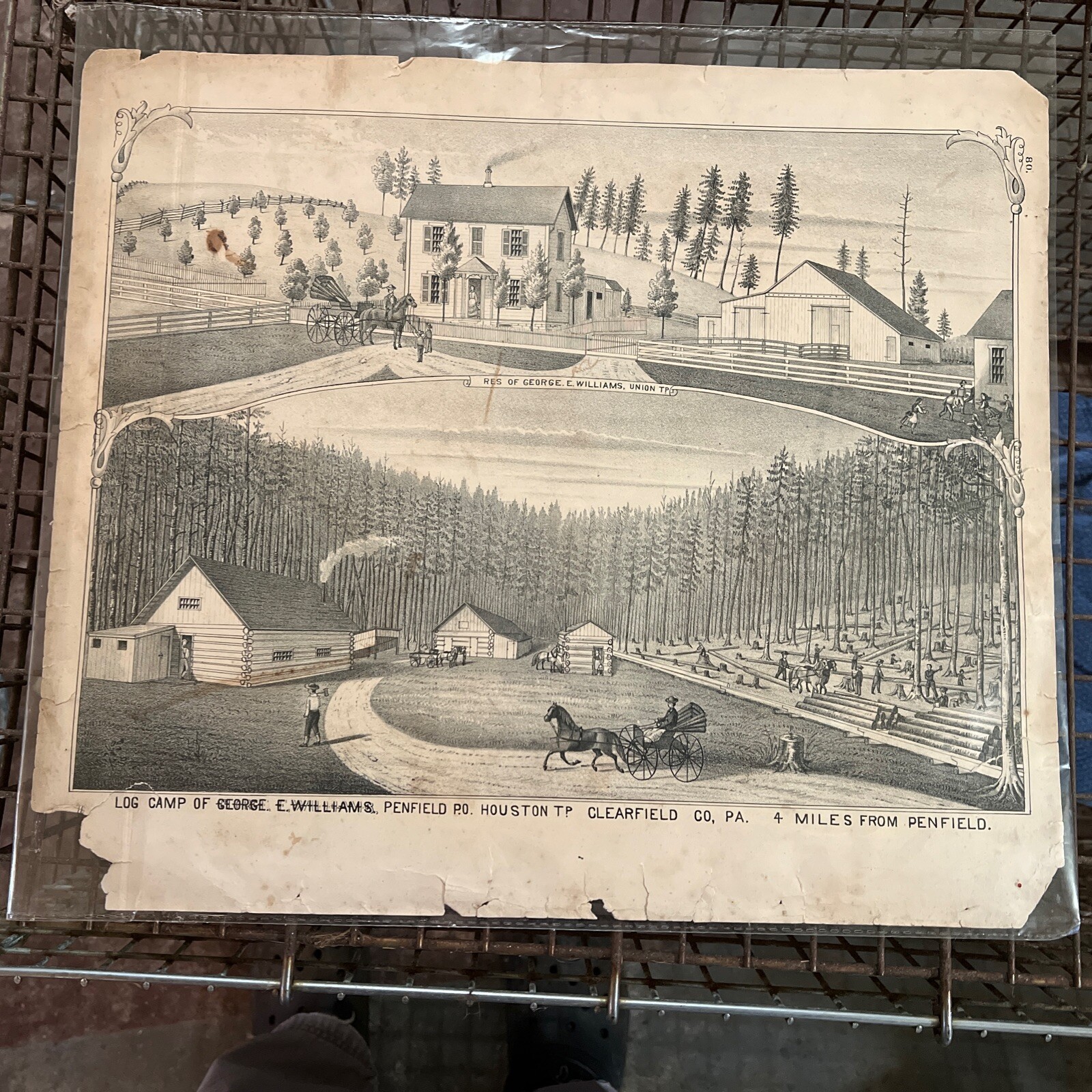 1880’s Atlas Page Potters Mills, Karthaus Dr. Potter, Log Camp Clearfield Co. PA