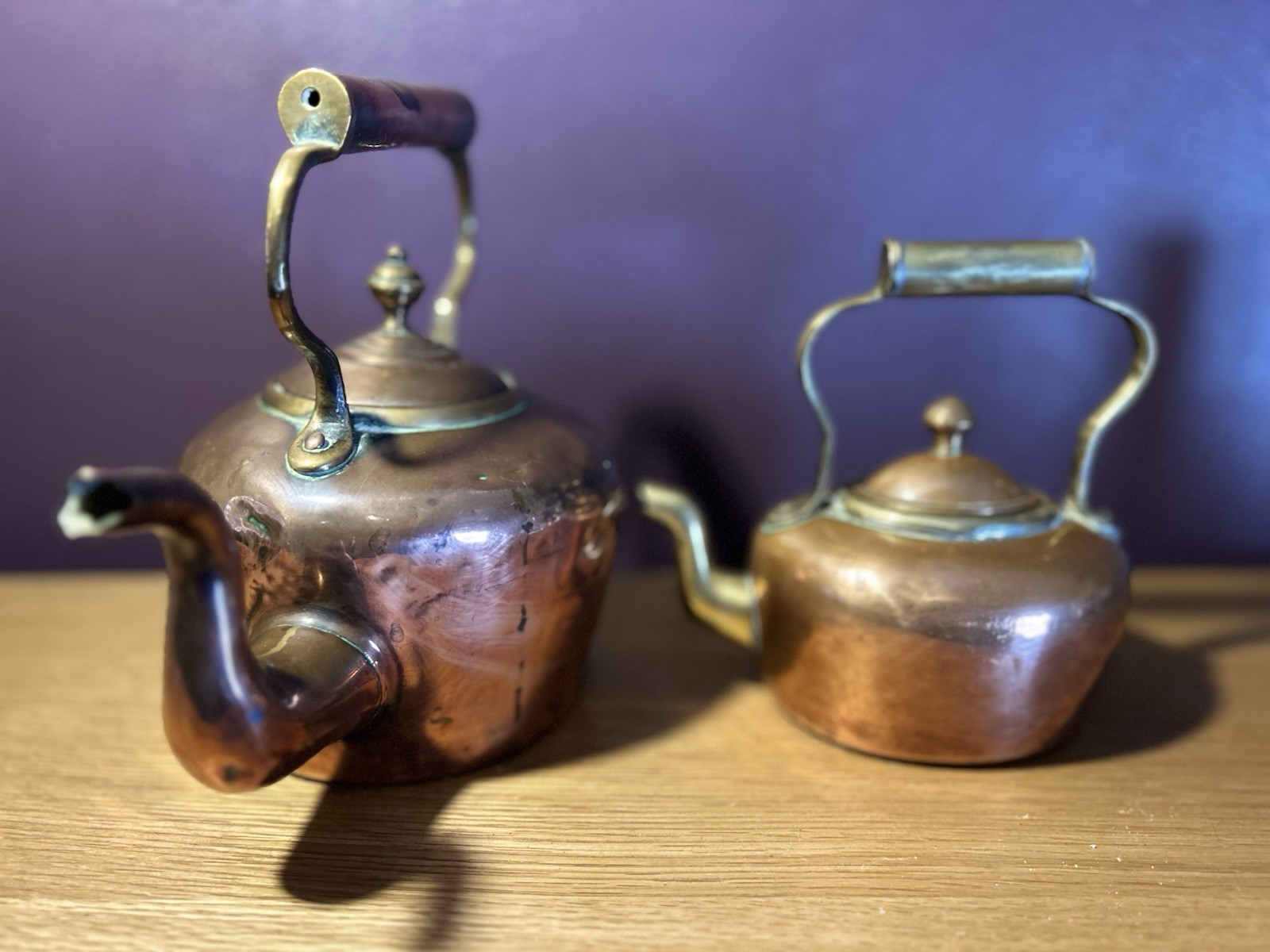 Two Antique Copper And Brass Kettles Soutterware And Unknown