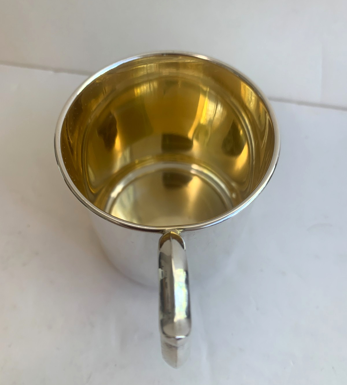 Vintage Lullaby Sterling Silver Baby Cup Unmonogrammed Gilded Interior