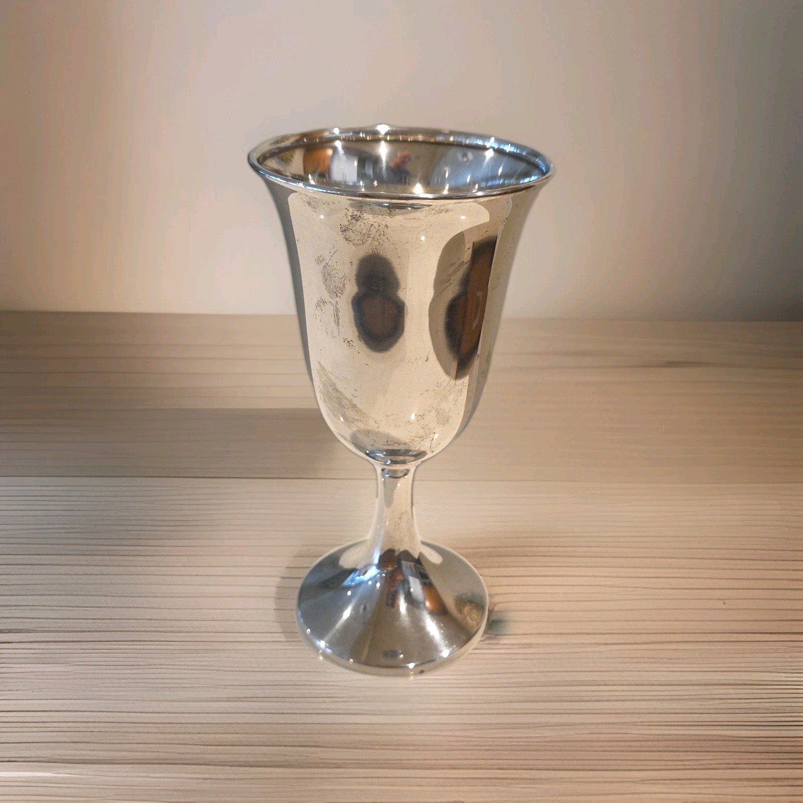 112g National Silver Co. Sterling Water Goblet 6 3/4″ Stamped “N.S. Co”