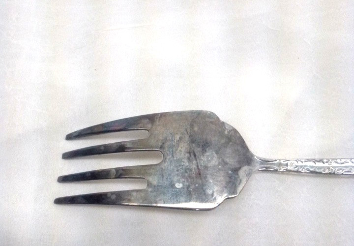Enchanted Rose Large Serving Fork Wm Rogers Vintage Silver plated Flatware
