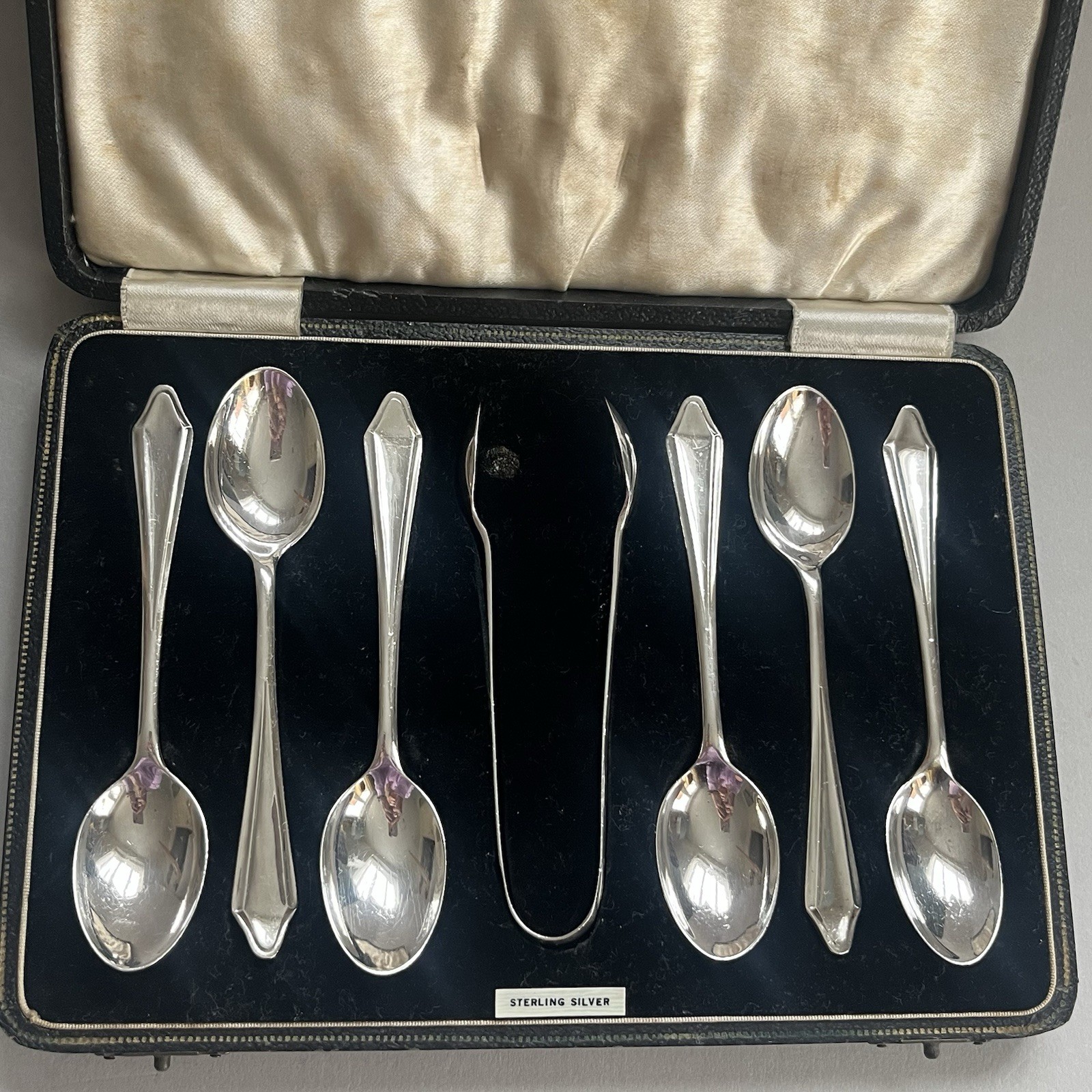 Sterling Silver Tea Spoon & Nips Set 112g Vintage Birmingham 1940 Arthur Price