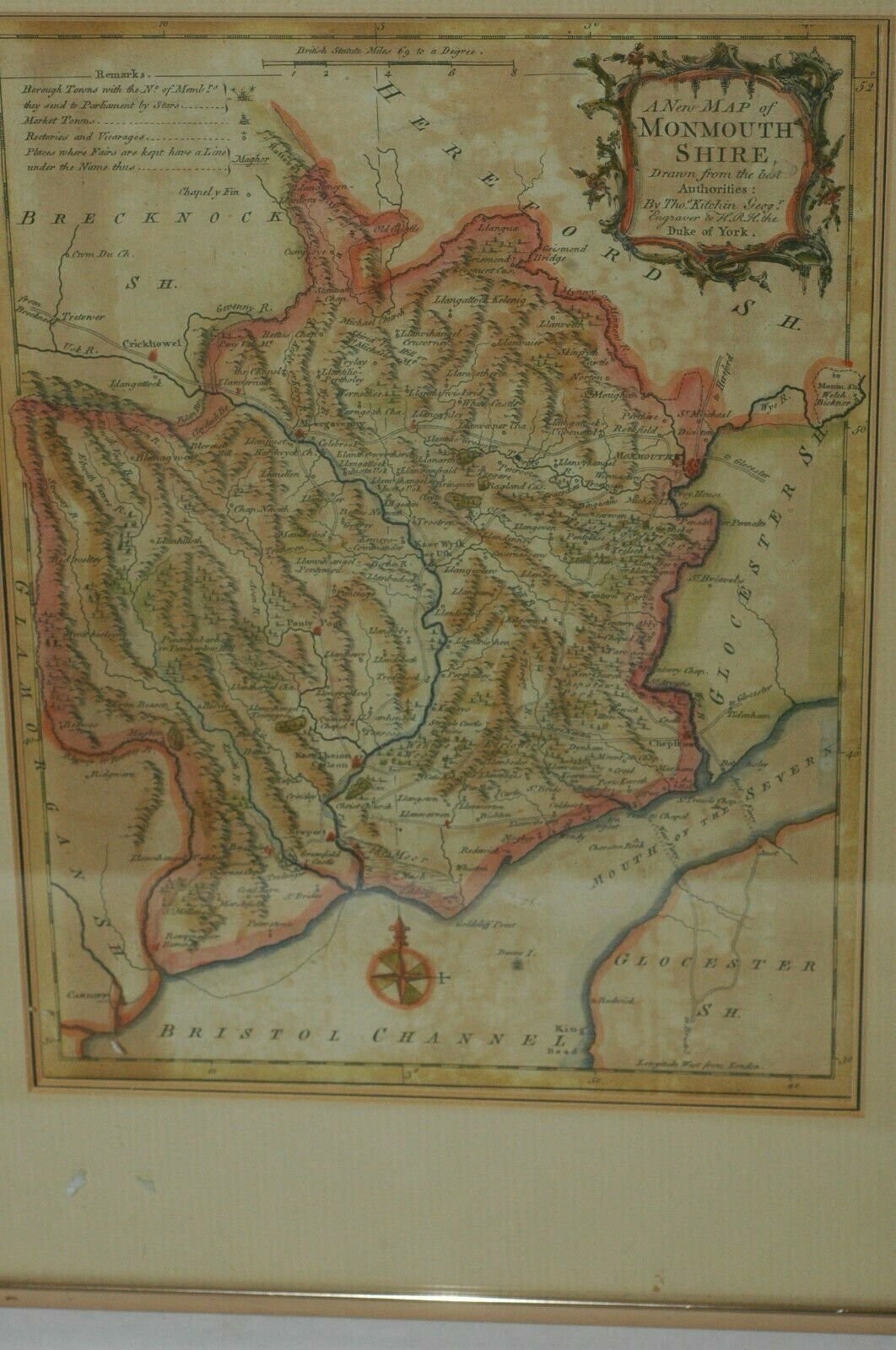 A new Map of Monmouthshire drawn from best authorities Thomas Kitchin 1764