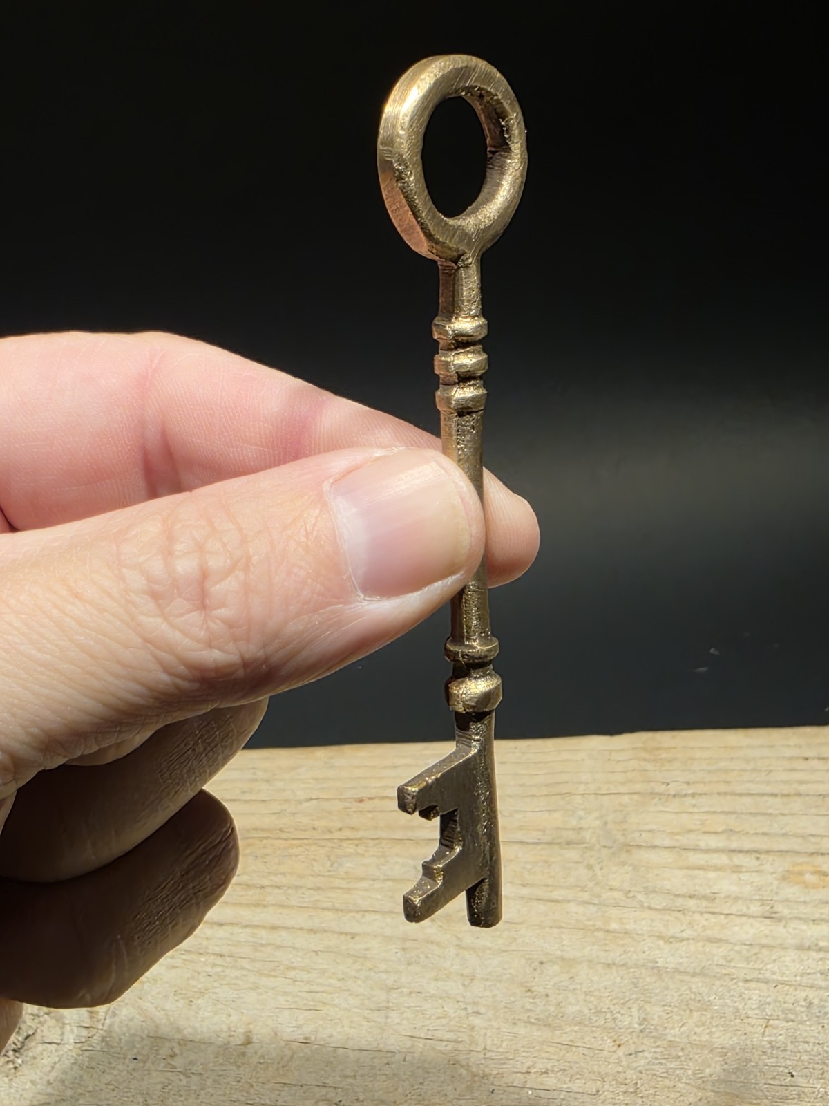 4″ Antique Style Brass Large Skeleton Church Key