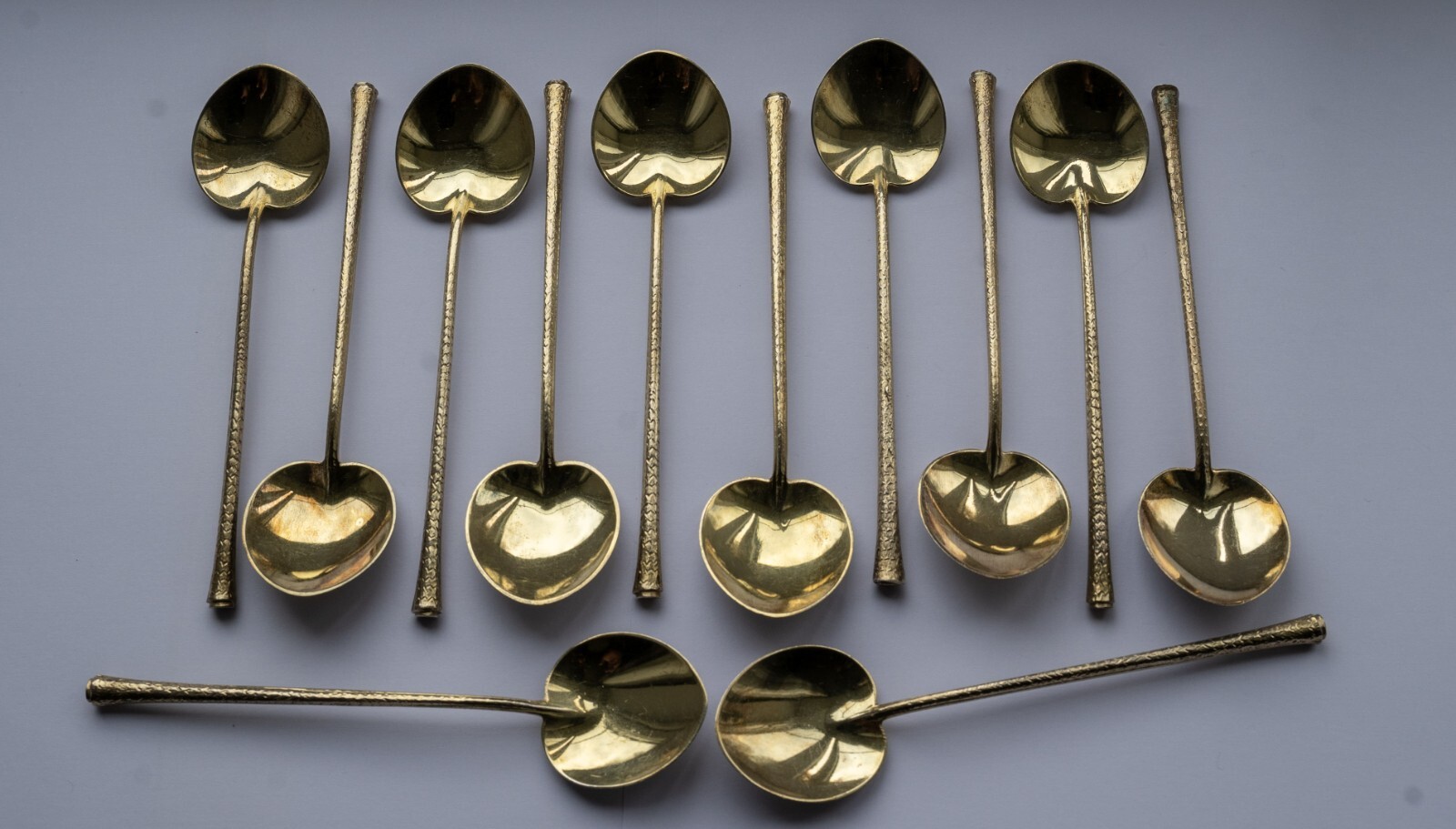 12 Antique Gorham Palm Beach Florida Sterling Silver Gilt Coffee Spoons Vermeil