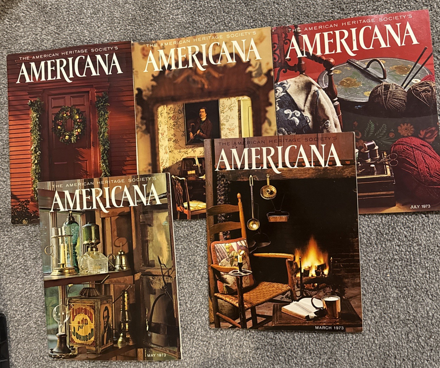 Americana Magazine 1973 Lot Of 5 Vintage