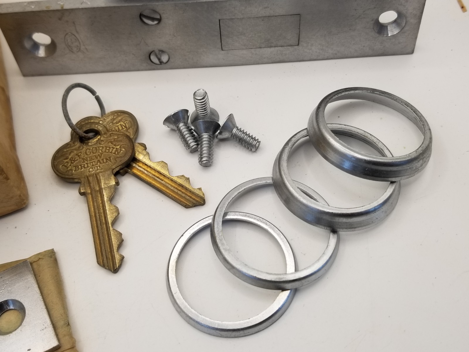 Corbin Narrow Backset Mortise Lock New Old Stock brushed stainless commercial
