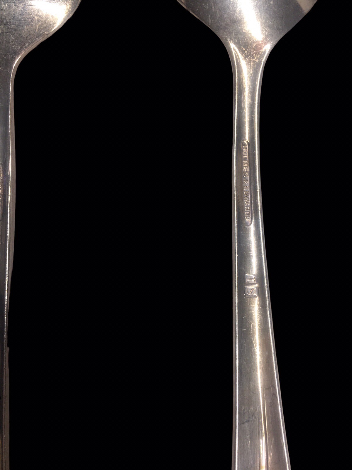 Antique HOLMES & EDWARDS ROMANCE Silverplate Serving Spoon & Fork Set 1925