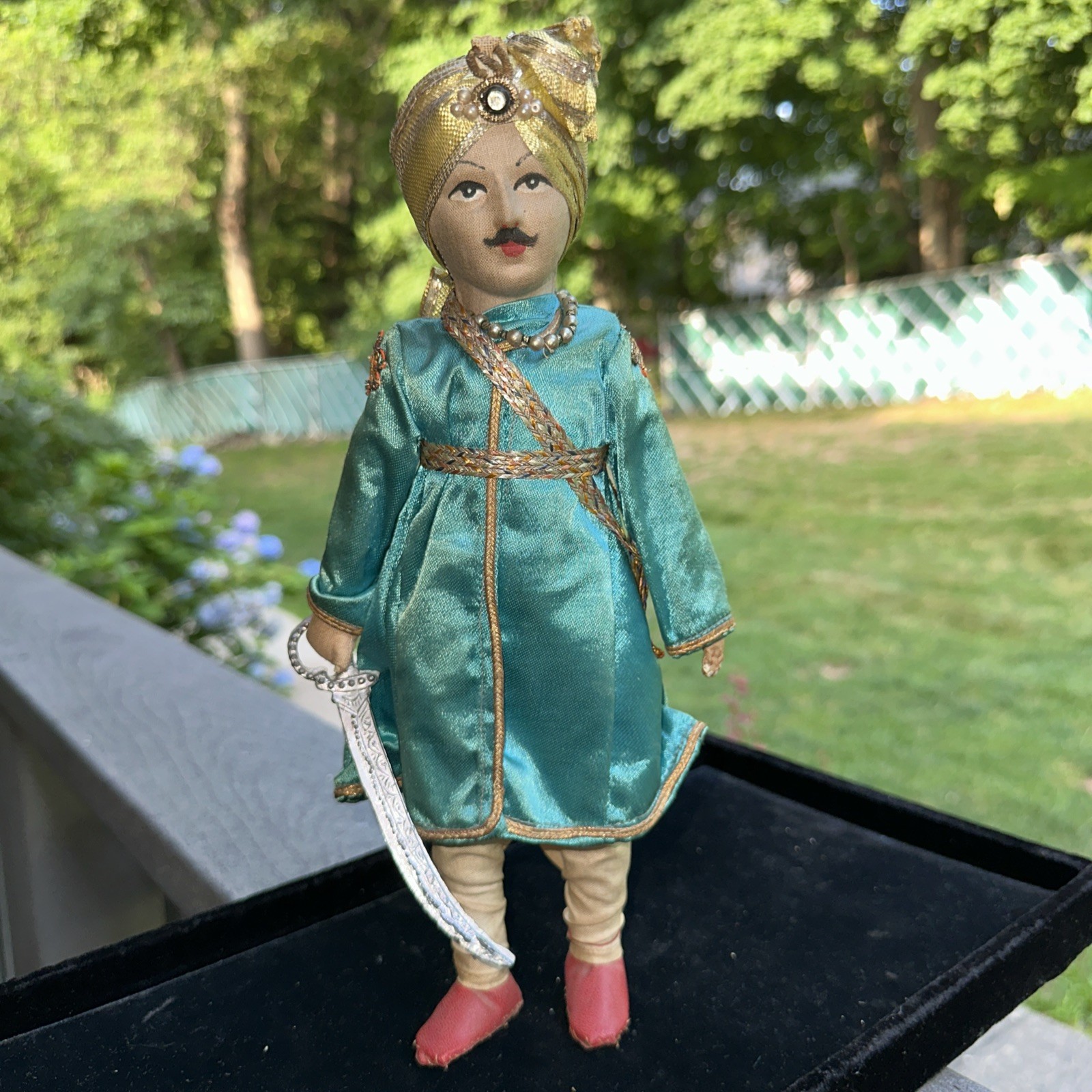 Antique 1920ʼs Indian Doll Warrior 12″ Traditional Clothing