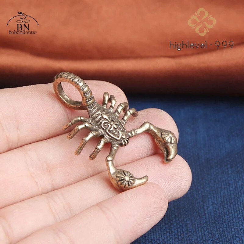 Solid Pure Copper Handmade Scorpion Figure Ornament Desk Tea Pet Decoration