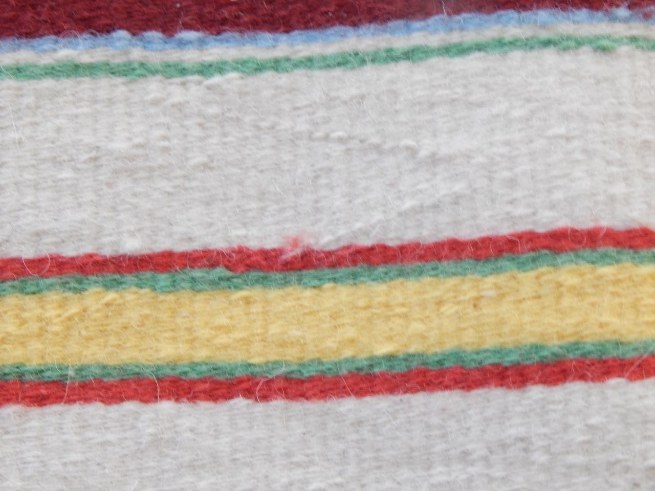 VINTAGE NAVAJO INDIAN DOUBLE SADDLE BLANKET / RUG W/ ORIGINAL TRADING POST TAGE