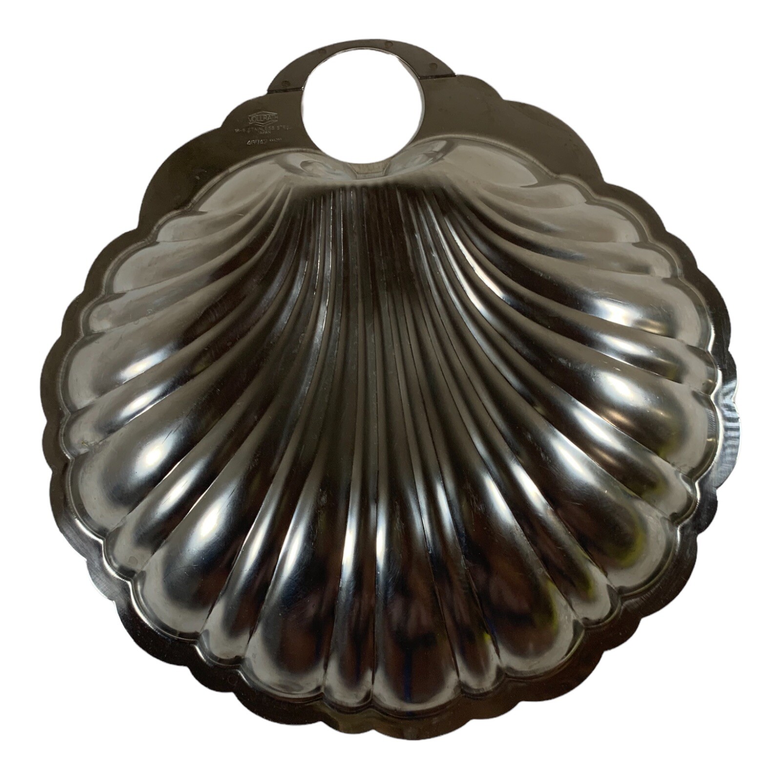 Vollrath Japan 18-8 46742 Seashell Shell Shape Silver Plated Serving Bowl 11”